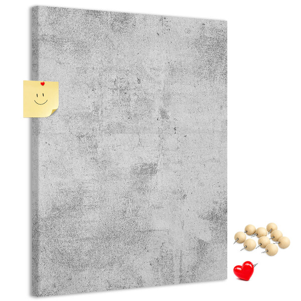 Bacheca di sughero grigia minimalista con texture effetto cemento