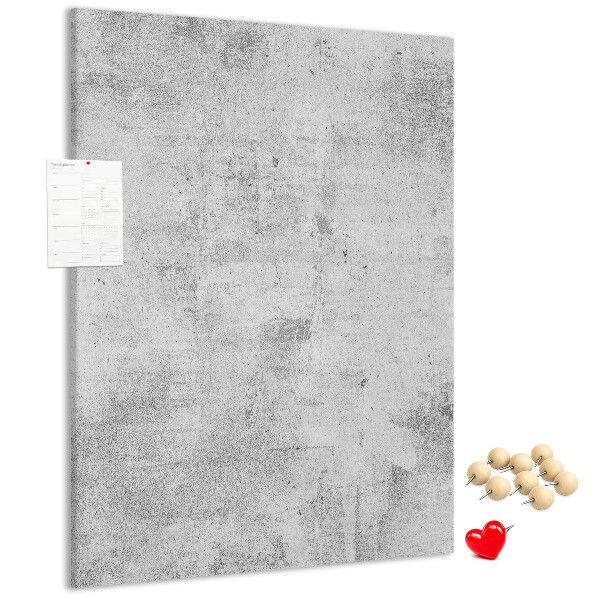 Bacheca di sughero grigia minimalista con texture effetto cemento