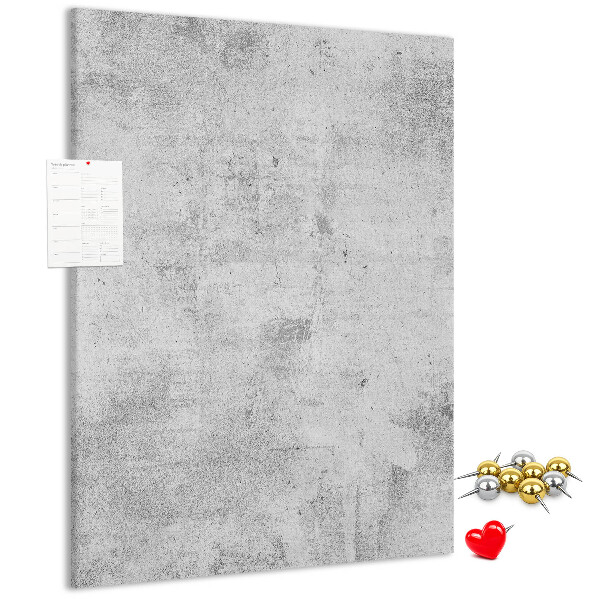 Bacheca di sughero grigia minimalista con texture effetto cemento