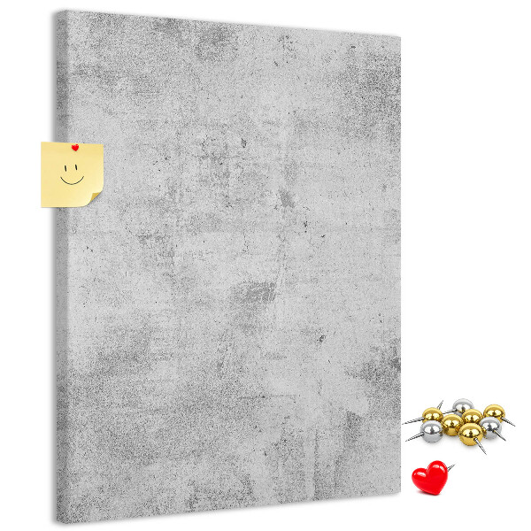 Bacheca di sughero grigia minimalista con texture effetto cemento