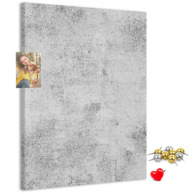 Bacheca di sughero grigia minimalista con texture effetto cemento