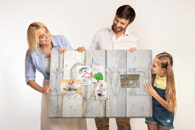 Bacheca in sughero targa in legno con scritta amore