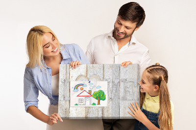 Bacheca in sughero targa in legno con scritta amore