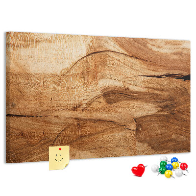 Lavagna di sughero con venature naturali del legno in tonalità calde