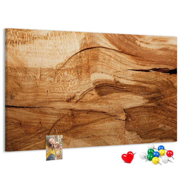 Lavagna di sughero con venature naturali del legno in tonalità calde