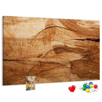 Lavagna di sughero con venature naturali del legno in tonalità calde