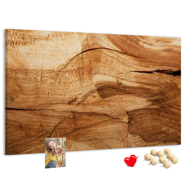 Lavagna di sughero con venature naturali del legno in tonalità calde