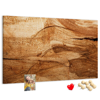 Lavagna di sughero con venature naturali del legno in tonalità calde