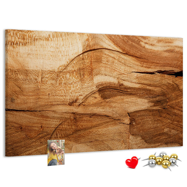 Lavagna di sughero con venature naturali del legno in tonalità calde
