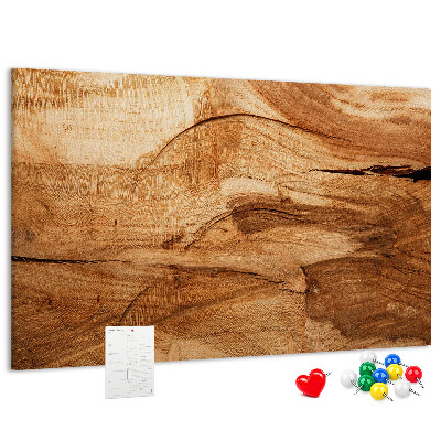 Lavagna di sughero con venature naturali del legno in tonalità calde