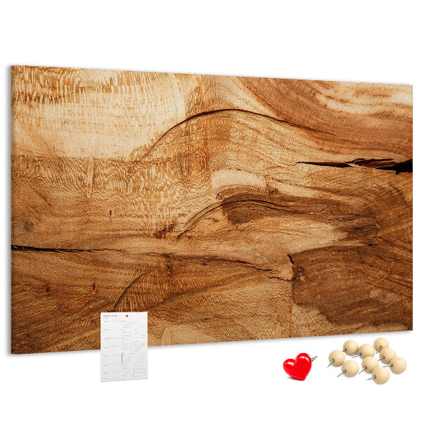 Lavagna di sughero con venature naturali del legno in tonalità calde