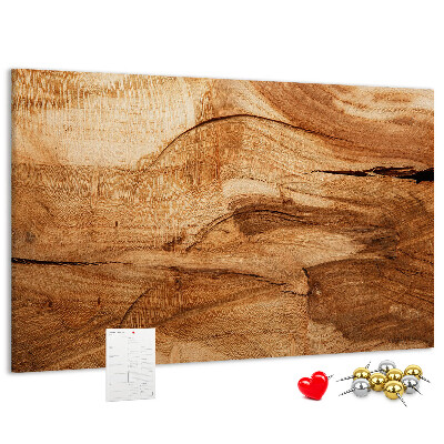 Lavagna di sughero con venature naturali del legno in tonalità calde