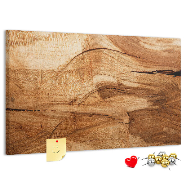 Lavagna di sughero con venature naturali del legno in tonalità calde