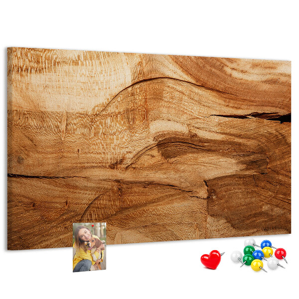 Lavagna di sughero con venature naturali del legno in tonalità calde