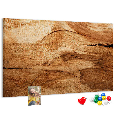 Lavagna di sughero con venature naturali del legno in tonalità calde