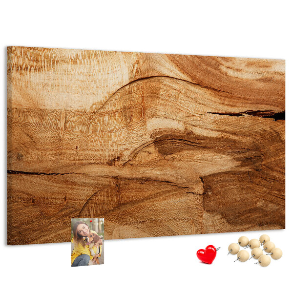 Lavagna di sughero con venature naturali del legno in tonalità calde