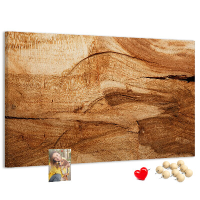 Lavagna di sughero con venature naturali del legno in tonalità calde