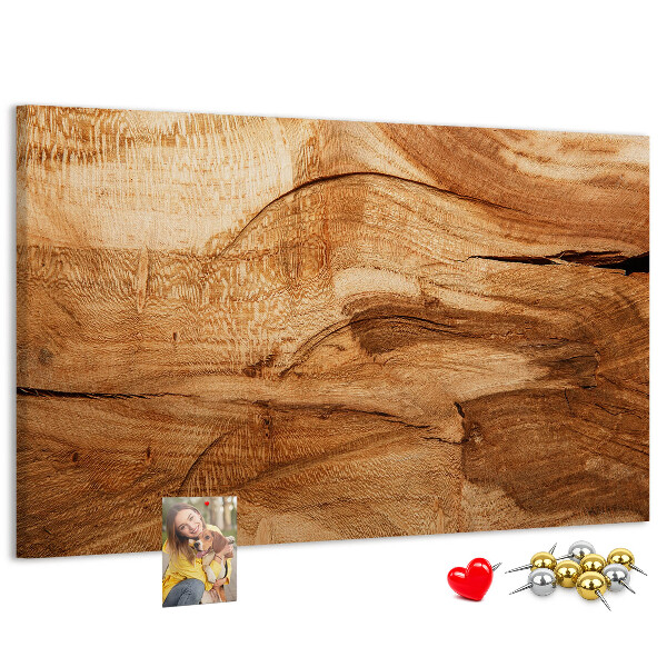 Lavagna di sughero con venature naturali del legno in tonalità calde