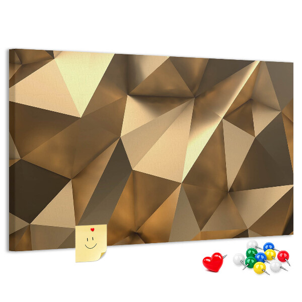 Lavagna di sughero con forme geometriche in diverse tonalità di marrone