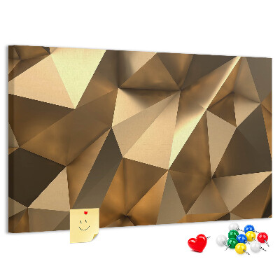 Lavagna di sughero con forme geometriche in diverse tonalità di marrone