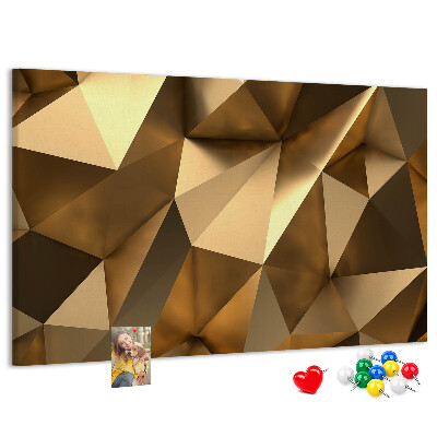 Lavagna di sughero con forme geometriche in diverse tonalità di marrone