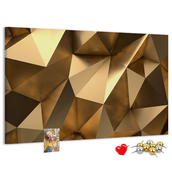 Lavagna di sughero con forme geometriche in diverse tonalità di marrone