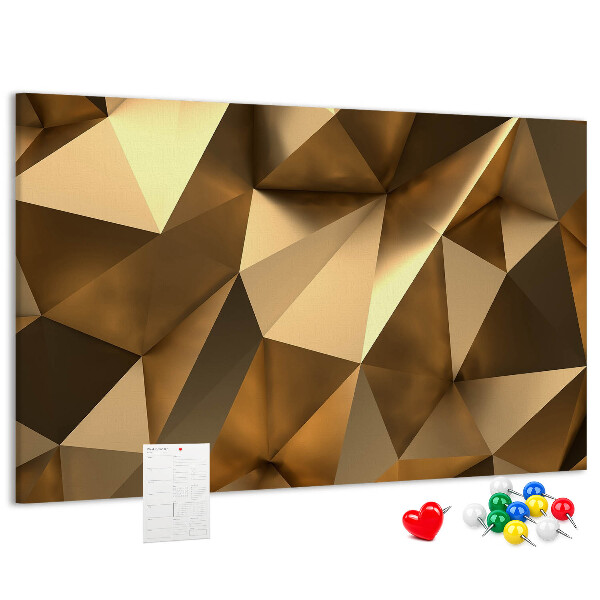 Lavagna di sughero con forme geometriche in diverse tonalità di marrone