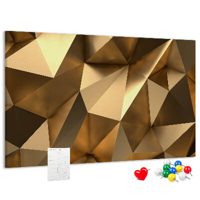 Lavagna di sughero con forme geometriche in diverse tonalità di marrone