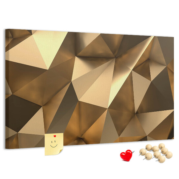 Lavagna di sughero con forme geometriche in diverse tonalità di marrone