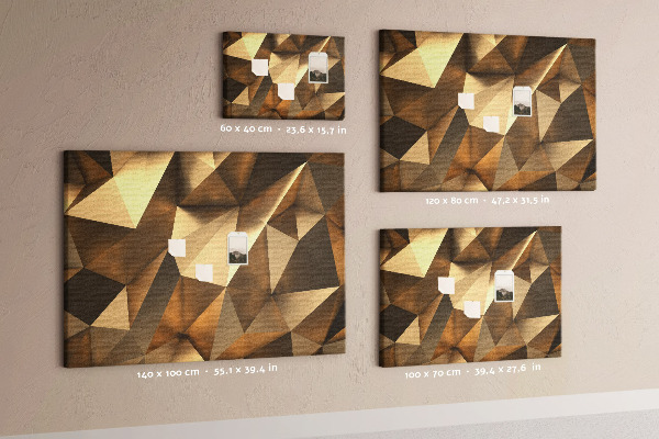 Lavagna di sughero con forme geometriche in diverse tonalità di marrone