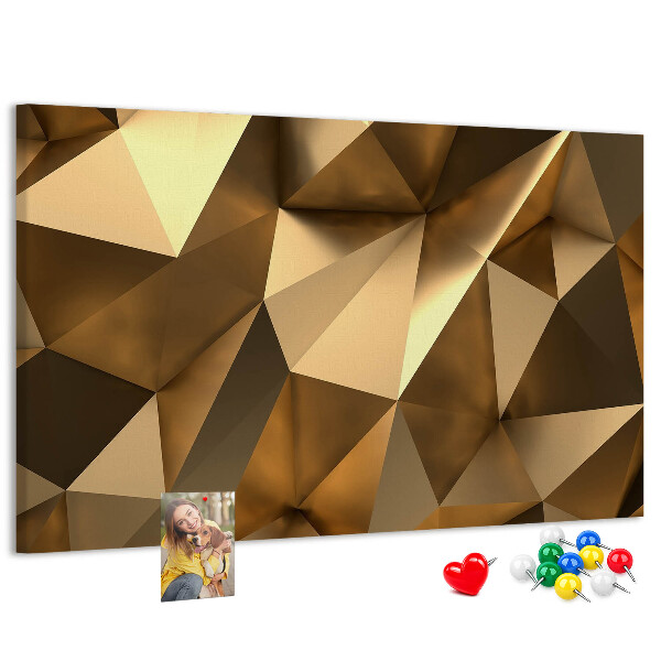 Lavagna di sughero con forme geometriche in diverse tonalità di marrone