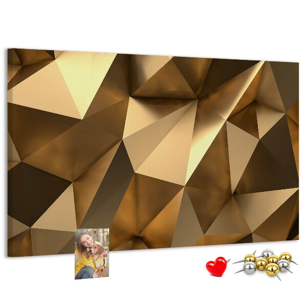 Lavagna di sughero con forme geometriche in diverse tonalità di marrone