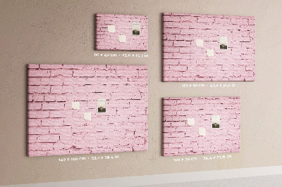 Bacheca in sughero con texture effetto muro di mattoni rosa