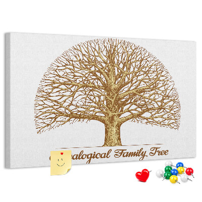 Bacheca in sughero con design ad albero genealogico