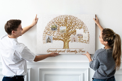 Bacheca in sughero con design ad albero genealogico