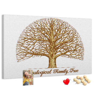 Bacheca in sughero con design ad albero genealogico