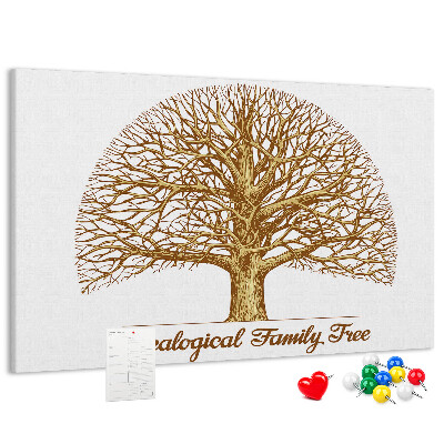 Bacheca in sughero con design ad albero genealogico