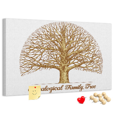 Bacheca in sughero con design ad albero genealogico