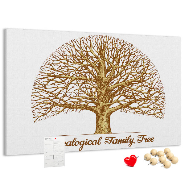 Bacheca in sughero con design ad albero genealogico