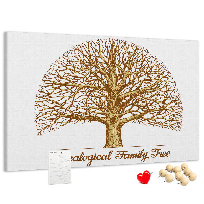 Bacheca in sughero con design ad albero genealogico
