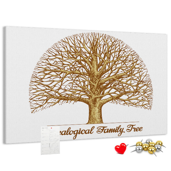 Bacheca in sughero con design ad albero genealogico