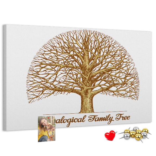 Bacheca in sughero con design ad albero genealogico