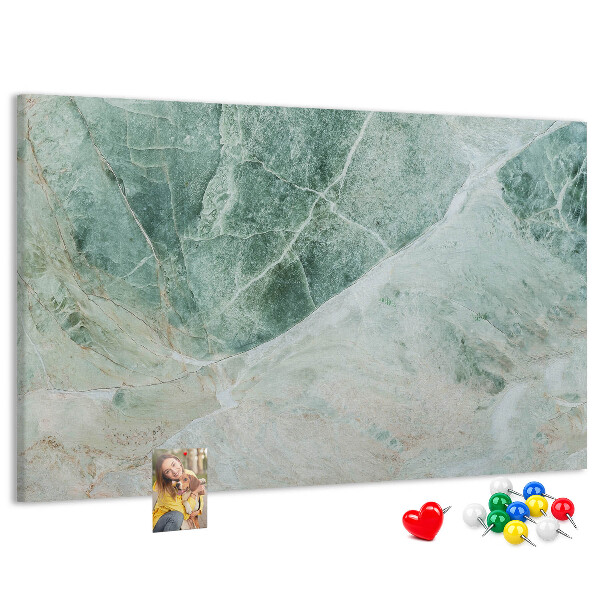 Lavagna di sughero con finitura in marmo verde e venature delicate