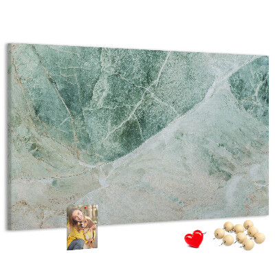 Lavagna di sughero con finitura in marmo verde e venature delicate
