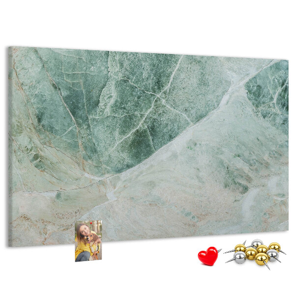 Lavagna di sughero con finitura in marmo verde e venature delicate