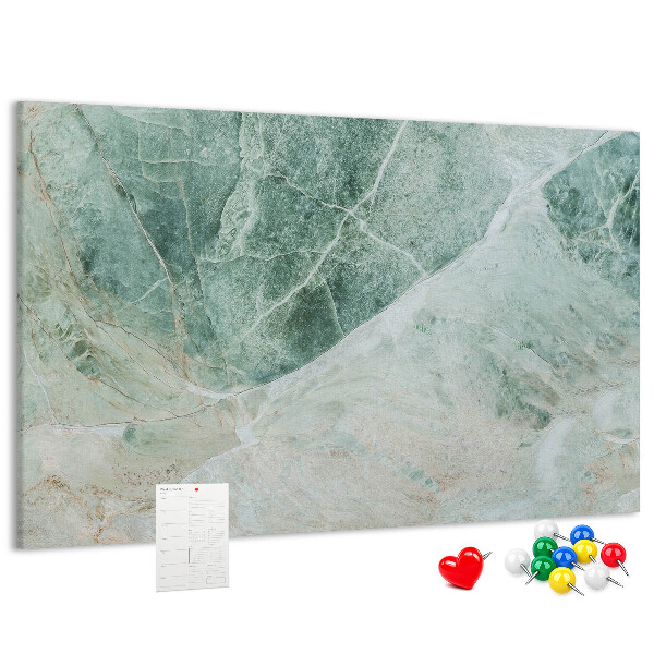 Lavagna di sughero con finitura in marmo verde e venature delicate