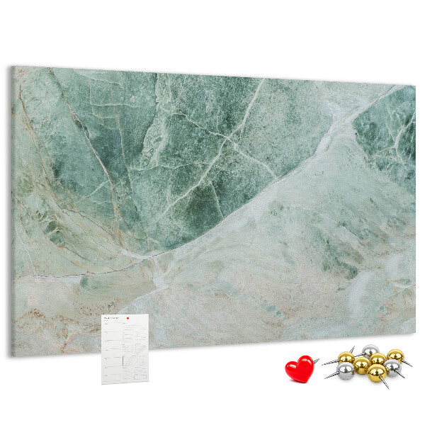 Lavagna di sughero con finitura in marmo verde e venature delicate