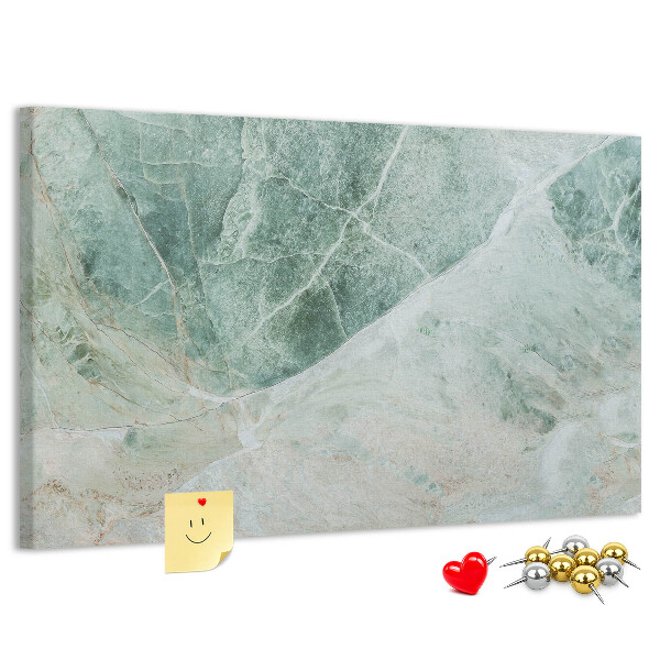 Lavagna di sughero con finitura in marmo verde e venature delicate