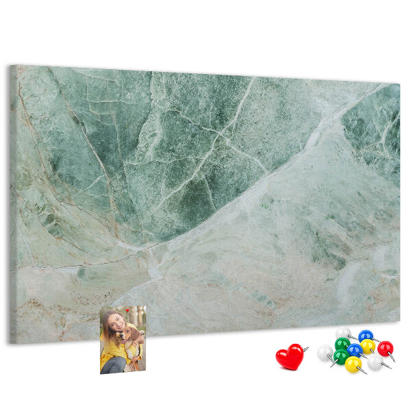 Lavagna di sughero con finitura in marmo verde e venature delicate