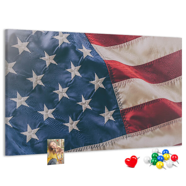 Bacheca in sughero con design a bandiera americana